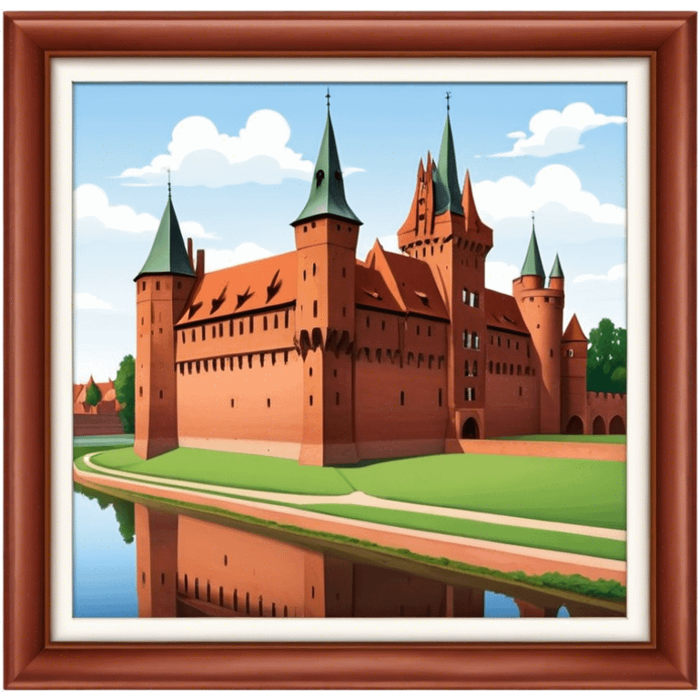 Malbork Castle Landmark Emoji – Featuring the red-brick fortress with its Gothic walls. emoji