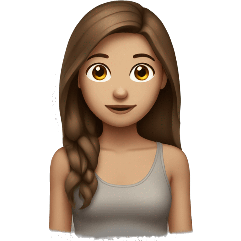 Skiny girl with brown hair emoji