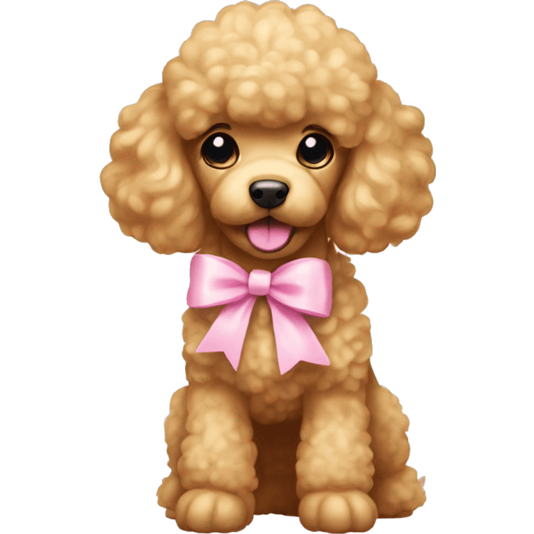 golden poodle with light pink bow emoji