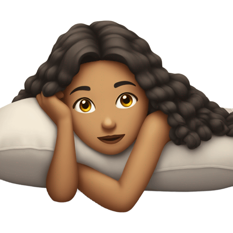 girl laying on pillow emoji