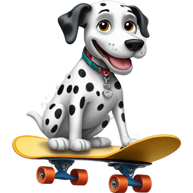 Dalmation riding a skateboard  emoji