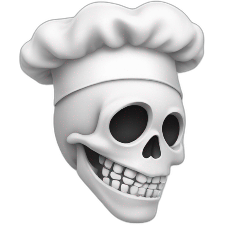 skull with chef hat making kissy face with heart and ok sign emoji