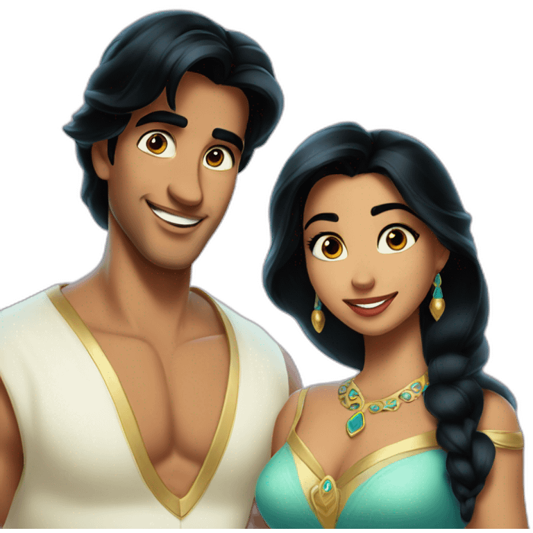 Aladdin and jasmine emoji