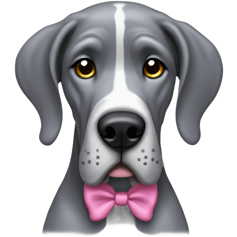 Grey great dane with bow emoji