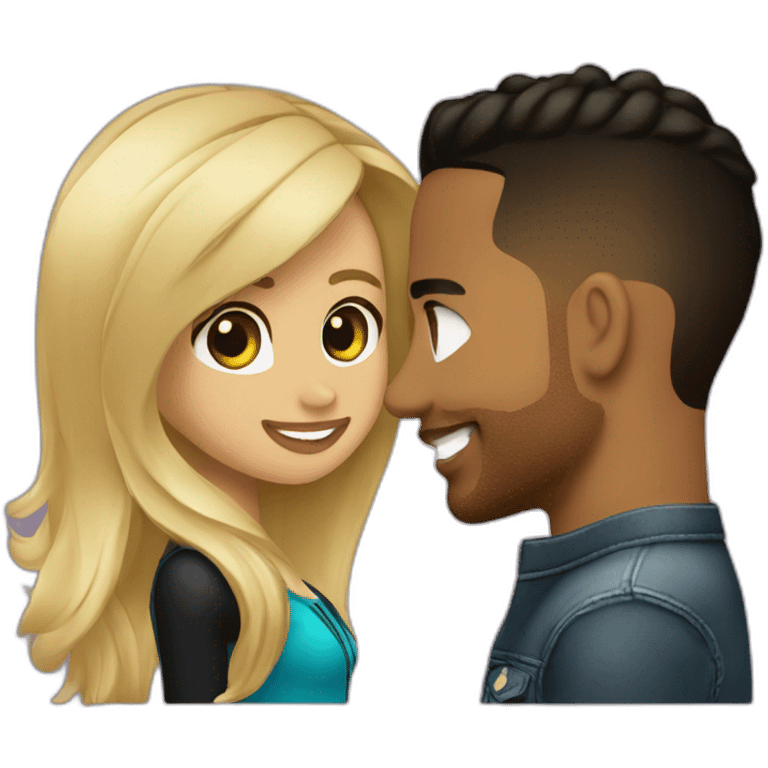 Romeo Santos and blond girl emoji