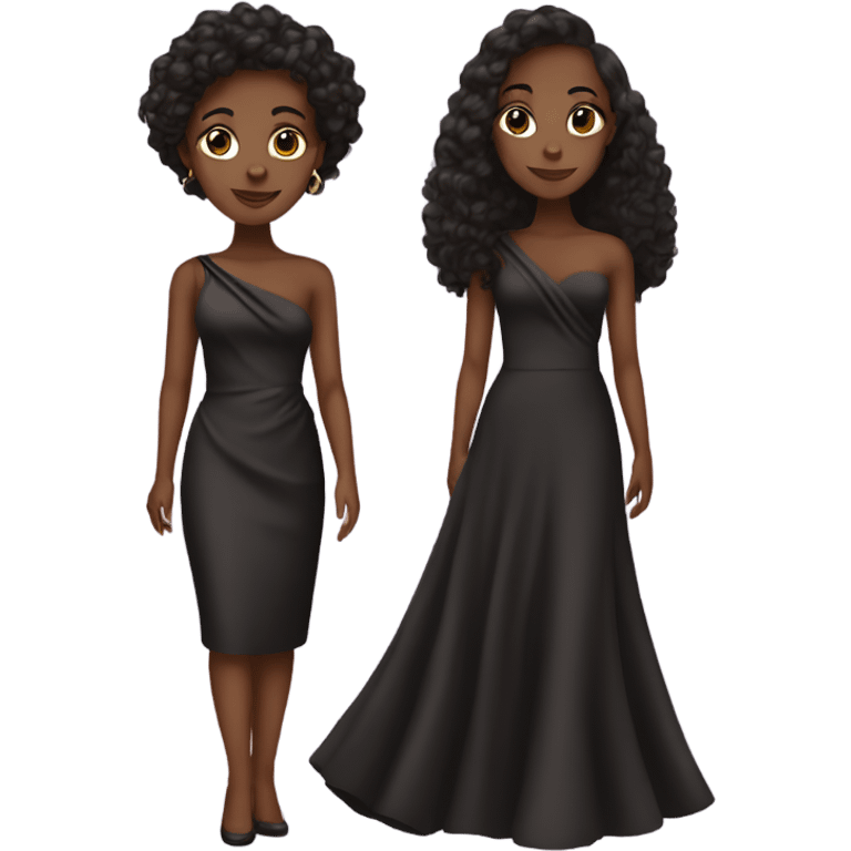 brown skin black  girl in elegant dress emoji