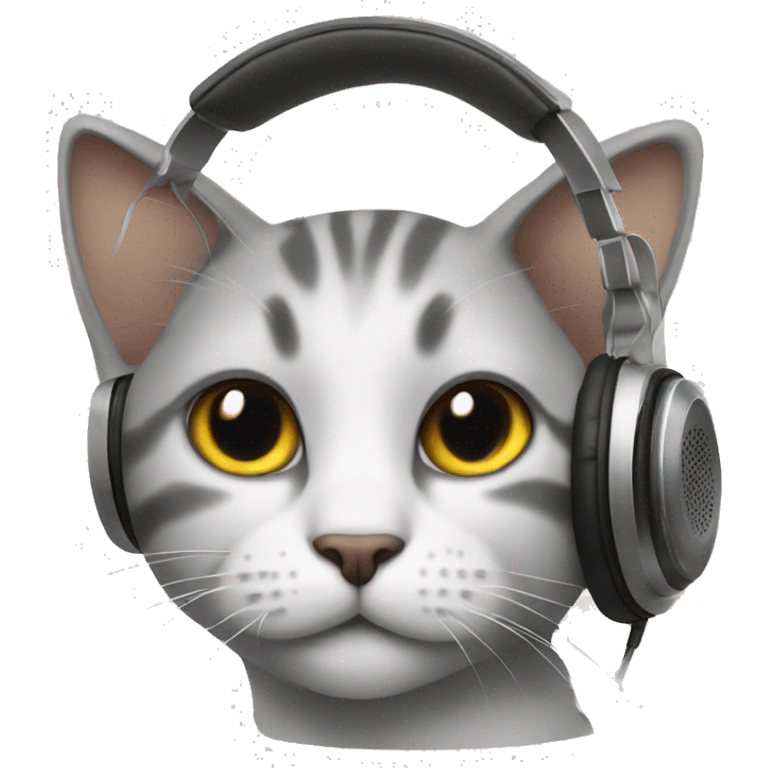 cat with headphones emoji