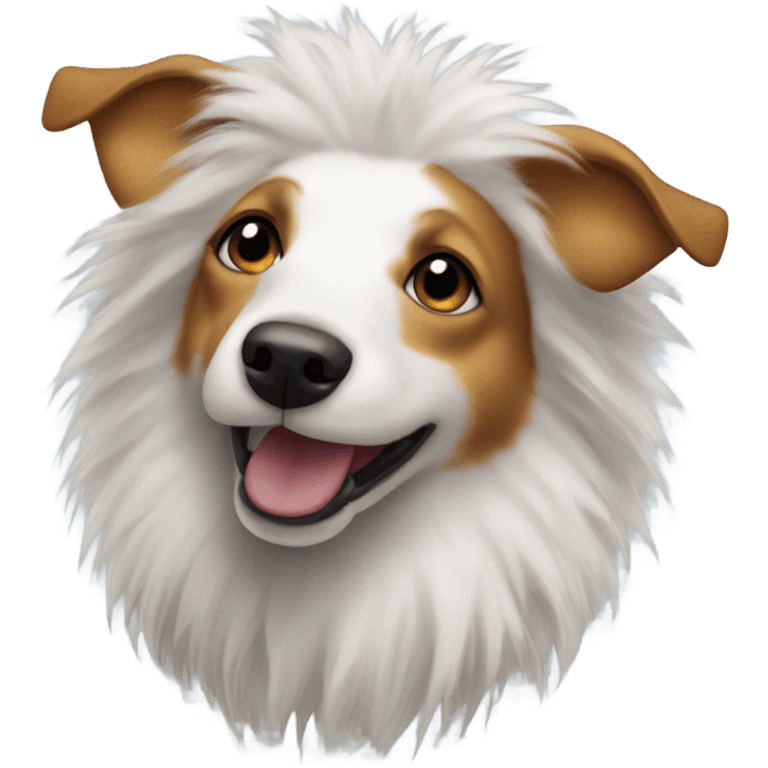 jack russel dog with lion mane emoji