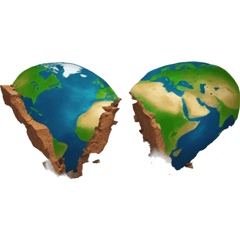 EARTH broken in two  emoji