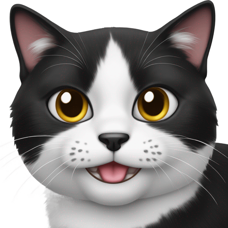 black and white cat emoji