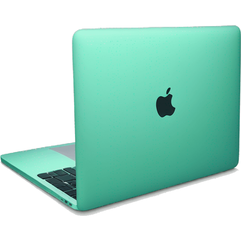 MacBook realistic color light green-blue emoji