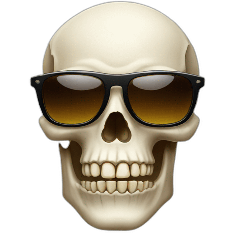 Skull head wearing sunglasses emoji