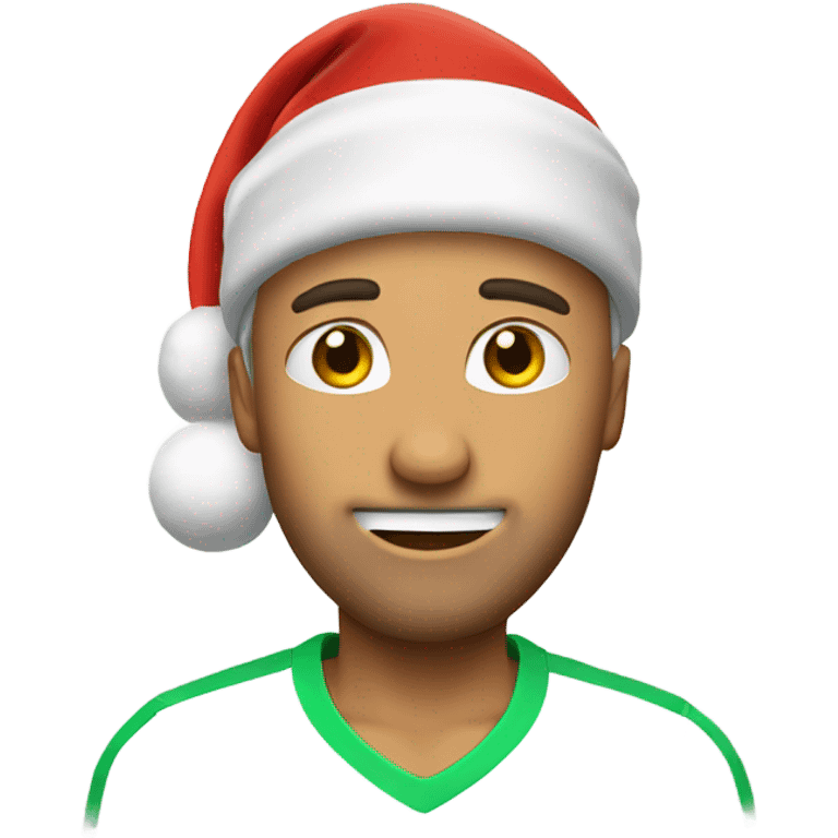 Tennis player wearing Santa hat Caucasian emoji