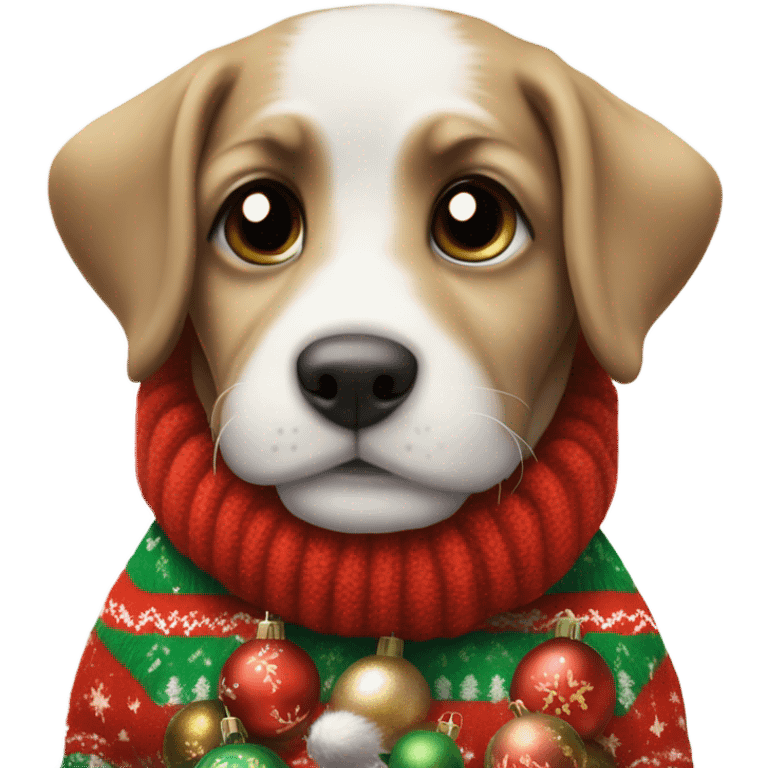 Christmas puppy emoji