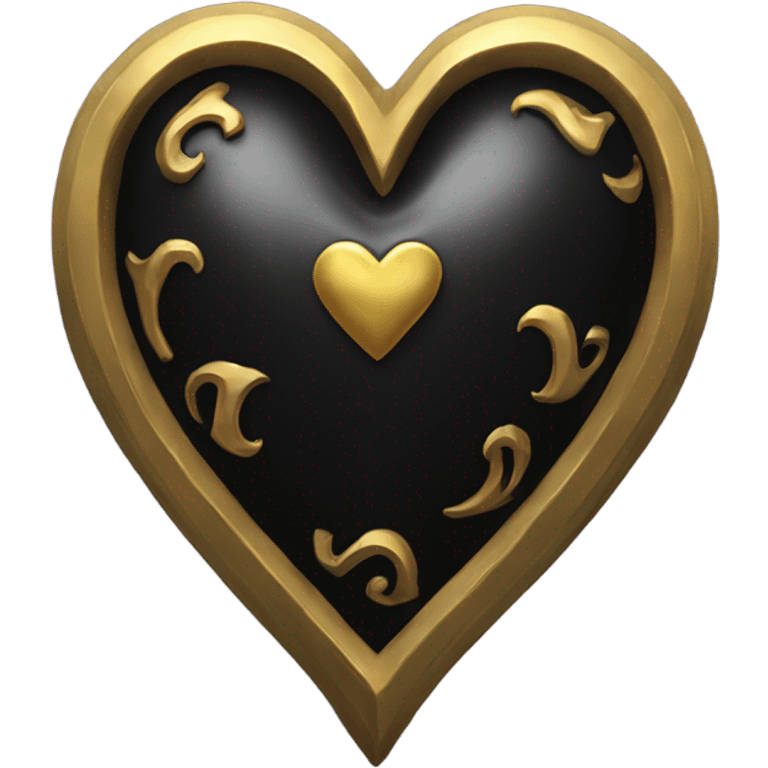 Black gold gothic heart emoji