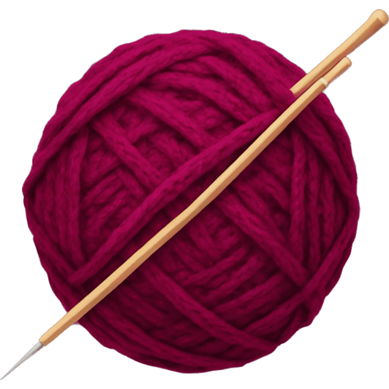 burgundy ball of thread with knitting needles emoji