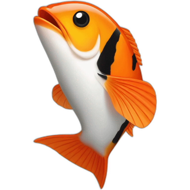 Oie et un poisson rouge emoji