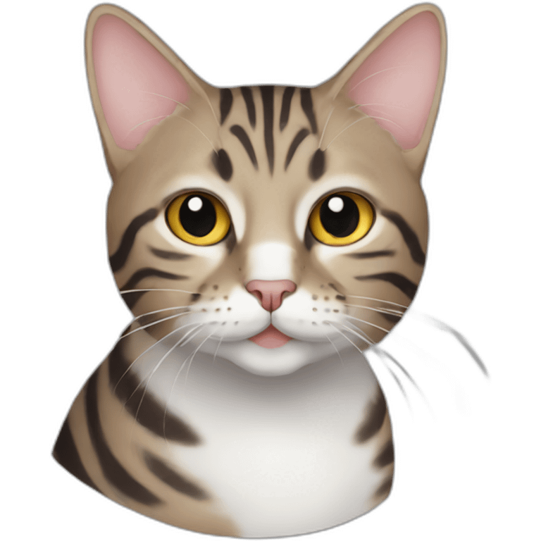 european cat with pinstripe tabby color emoji