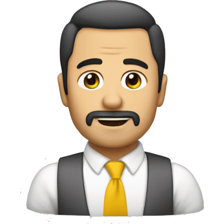 Hombre moreno con gorroamarillo haciendo el movimiento de cejas de dwayne jonhson emoji