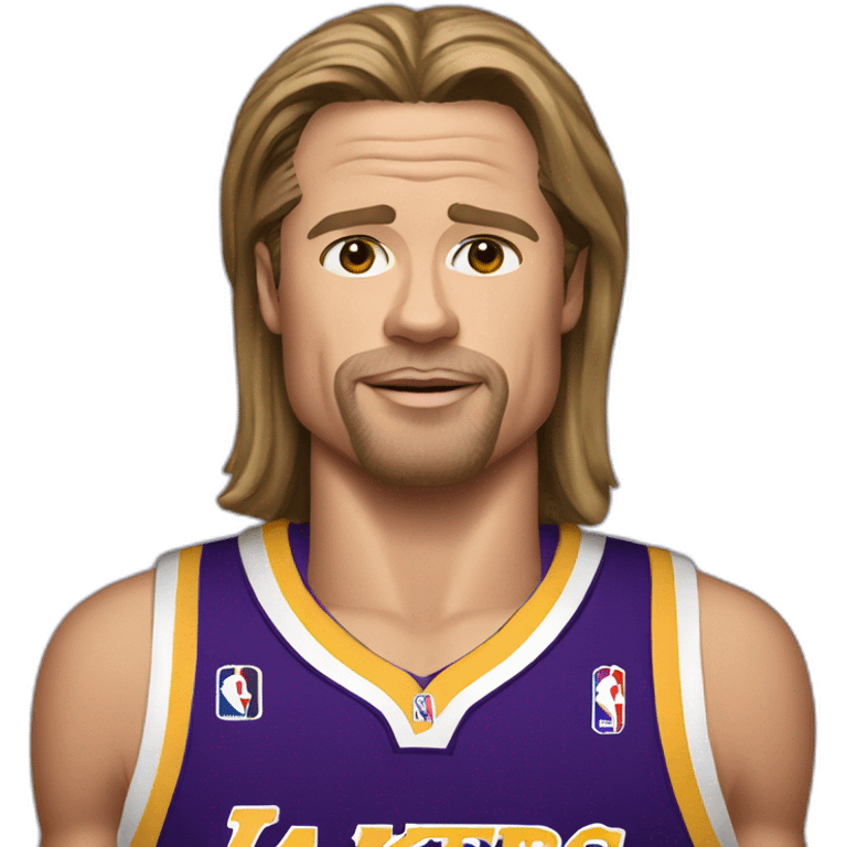 brad pitt wearing lakers jersey emoji