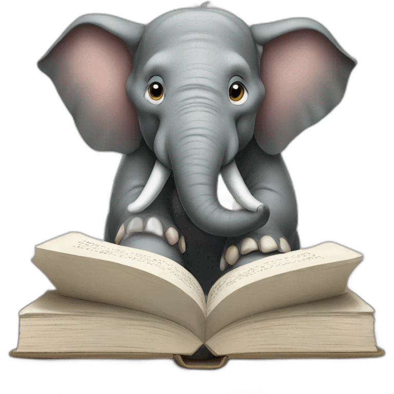 elephant reading emoji