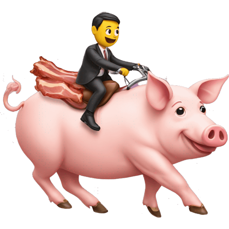 Bacon riding a pig  emoji