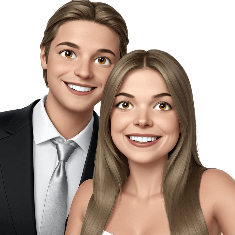 smiling couple in formal attire emoji