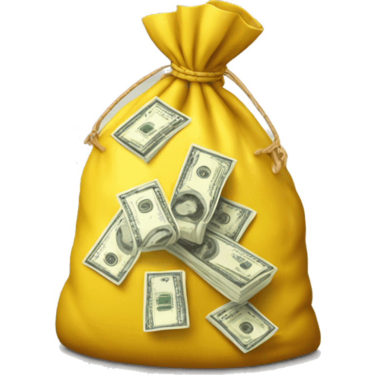 Yellow bag of money emoji