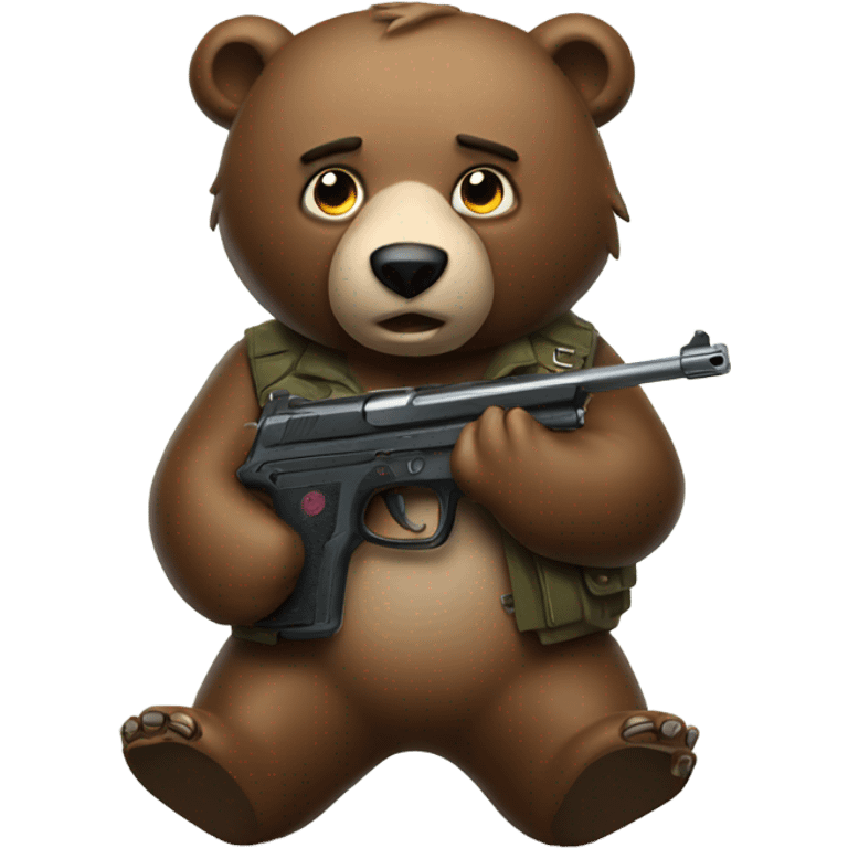 Bear with a gun emoji