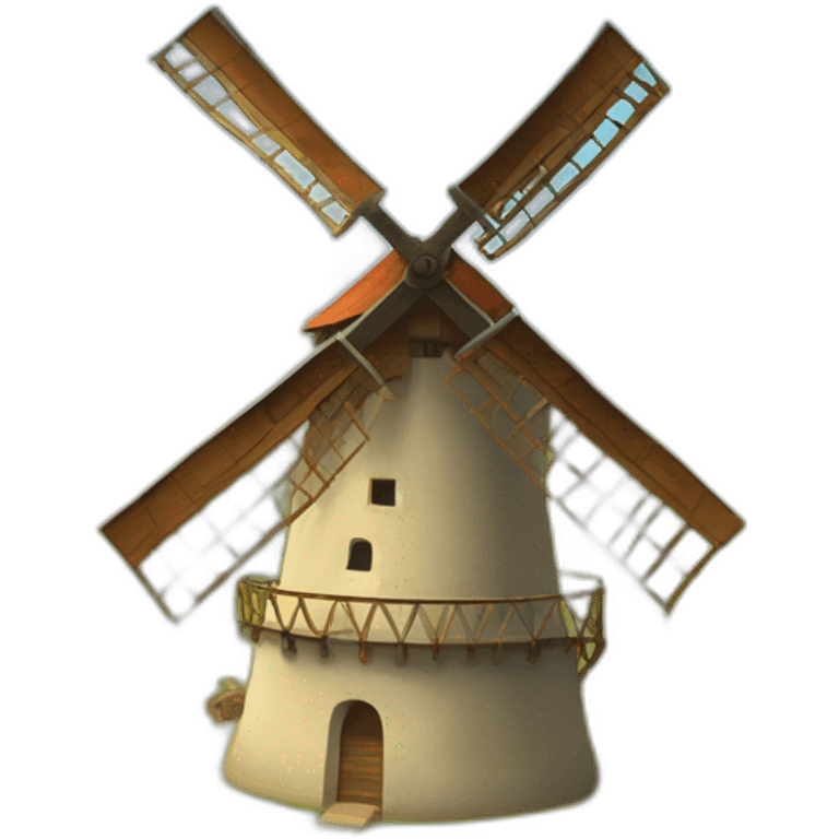 don quixote crashing headfirst into a windmill emoji