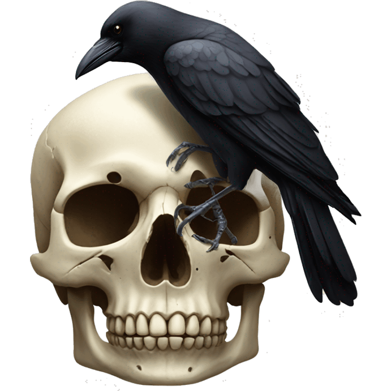 crow on a skull emoji