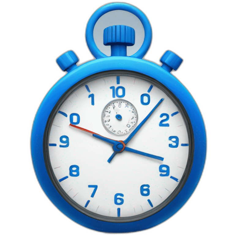 blue stop watch emoji