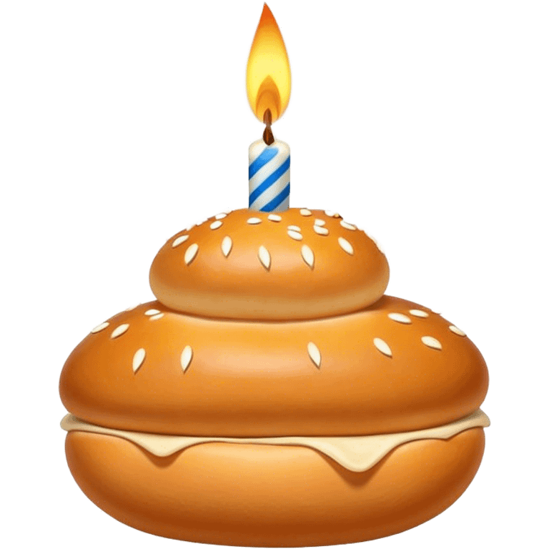 Russian pirozhki with birthday candle emoji