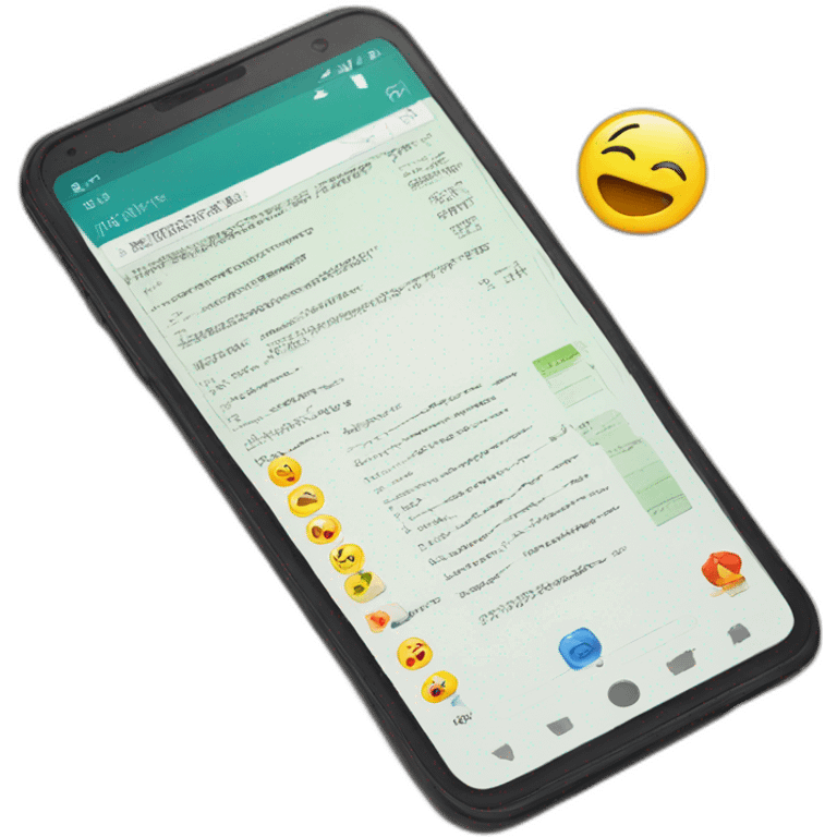 Mobile phone on top of an exam paper emoji