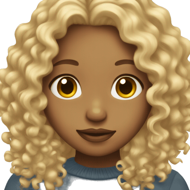 Light skin girl with curly hair  emoji