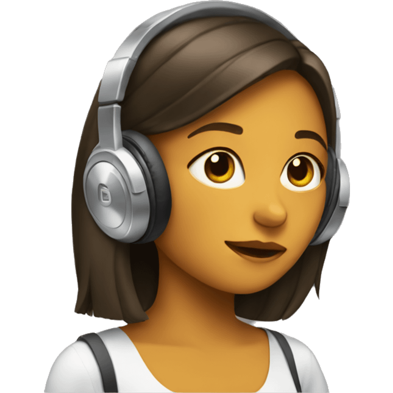 girl listening to music on headphones emoji