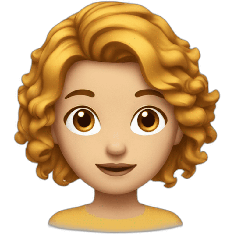 Fille cheveux maron lond méchante emoji