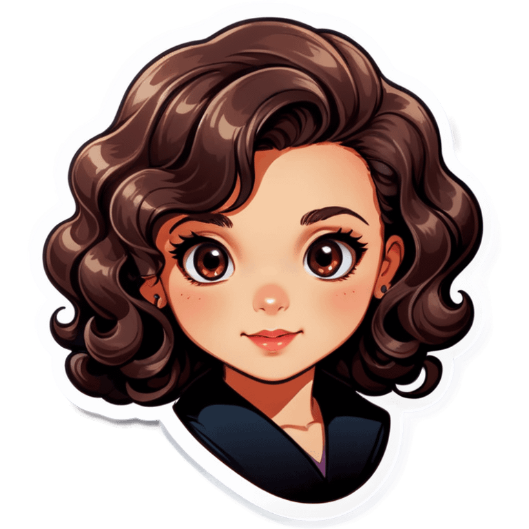 a girl with medium curl hair  emoji