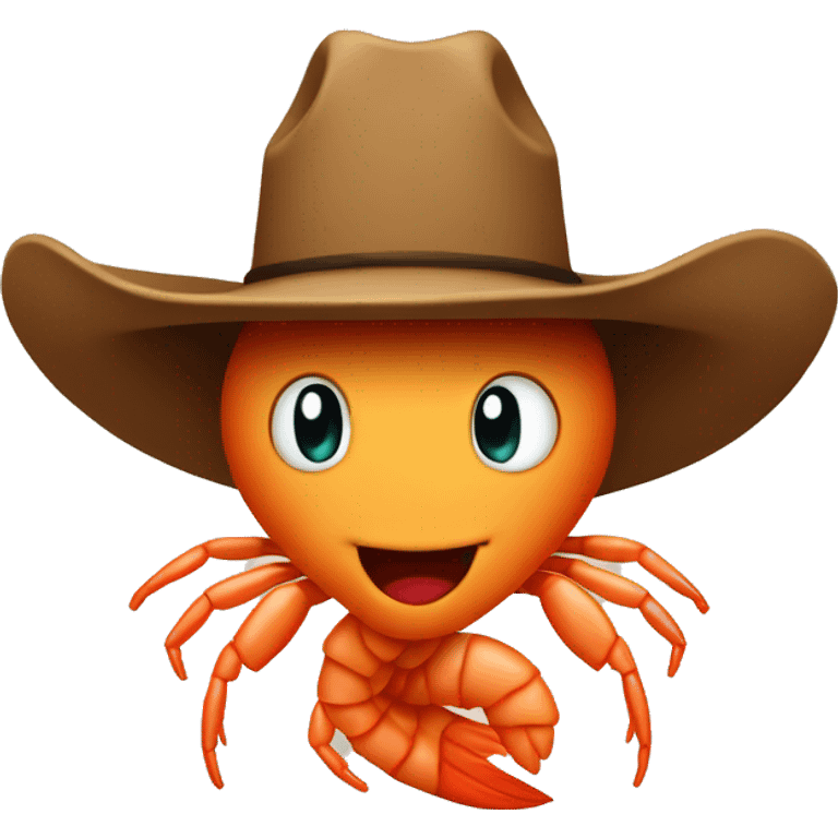 Shrimp wearing a cowboy hat  emoji