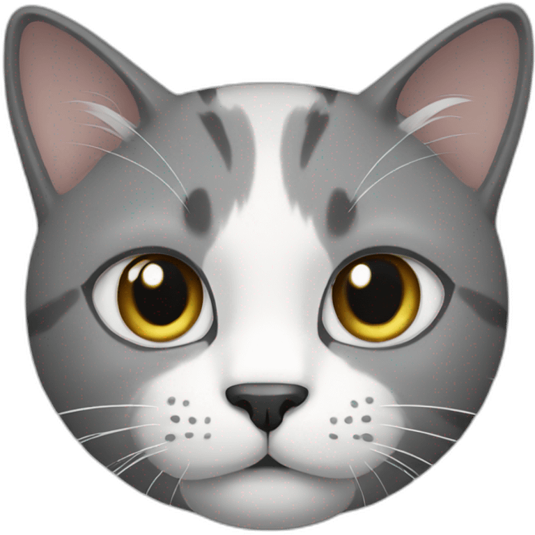 Grey and white cat emoji