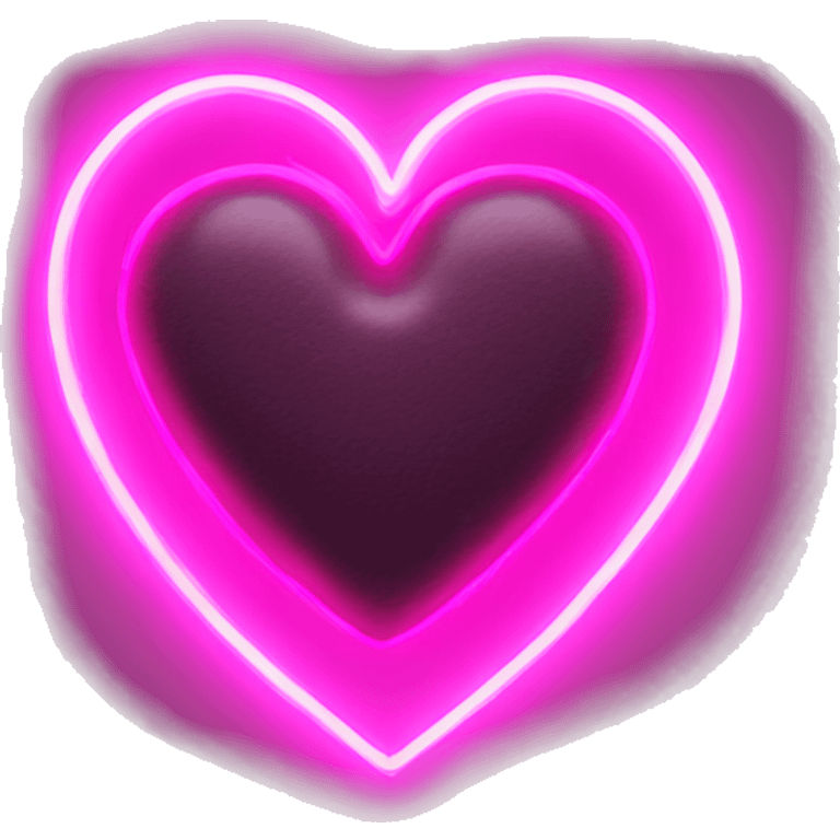 Pink Neon heart sign that says love in the middle  emoji