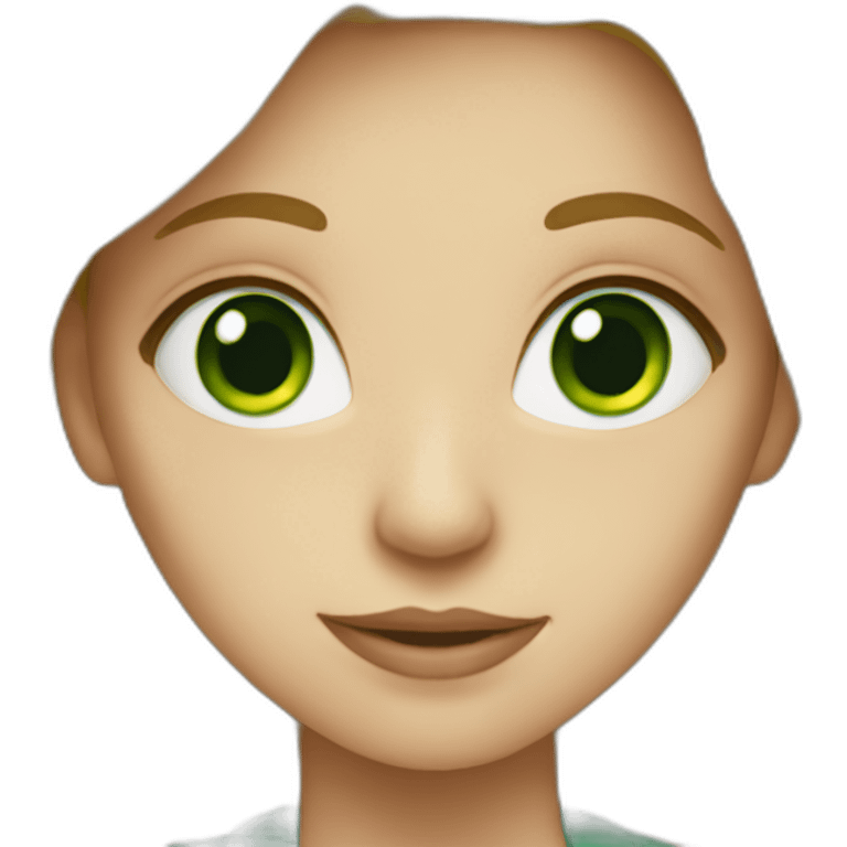 Blond green eyes science girl emoji