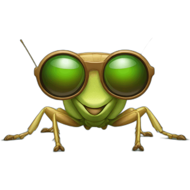 Grass hopper with sunglasses emoji