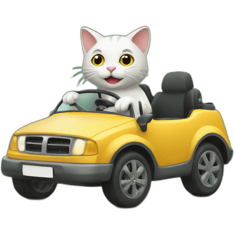 Cat driving a car emoji