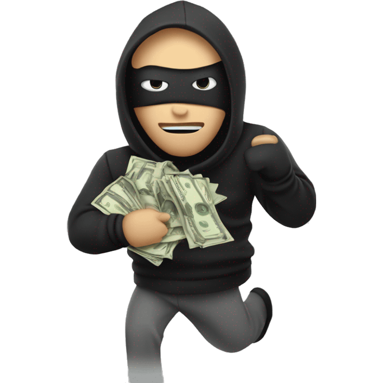 Robber with money sack running facing right emoji