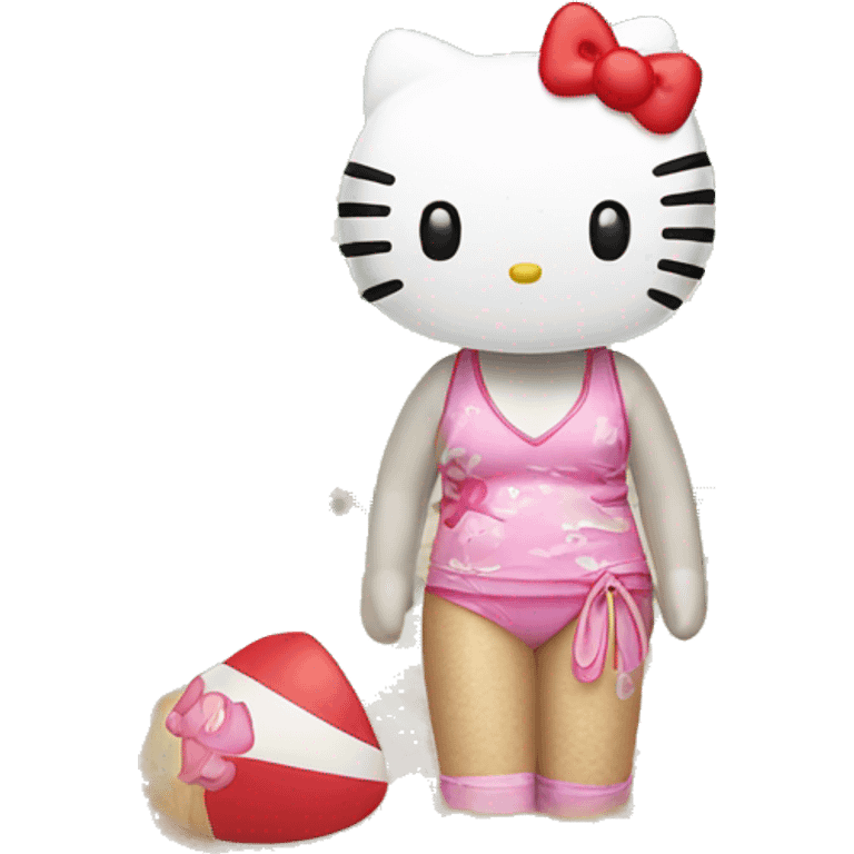 hello kitty in the beach emoji