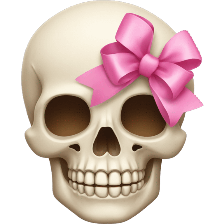 Skull with a pink bow emoji