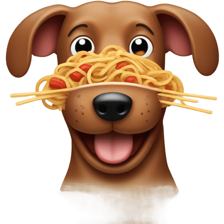 Sausage dog eating spaghetti  emoji