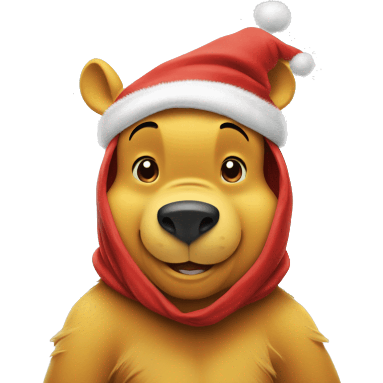 winnie the pooh in santa hat emoji