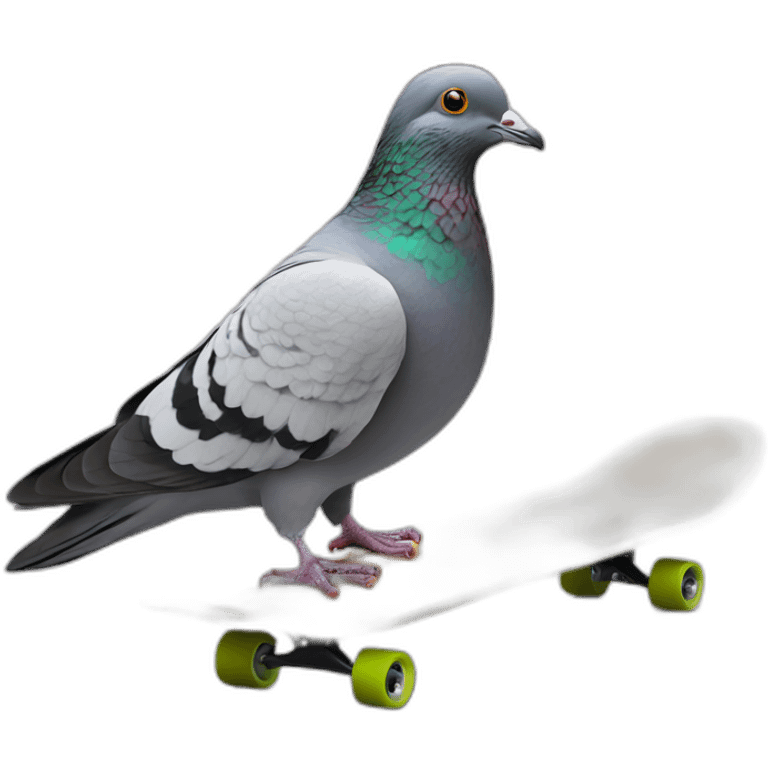 Pigeon on a skateboard emoji